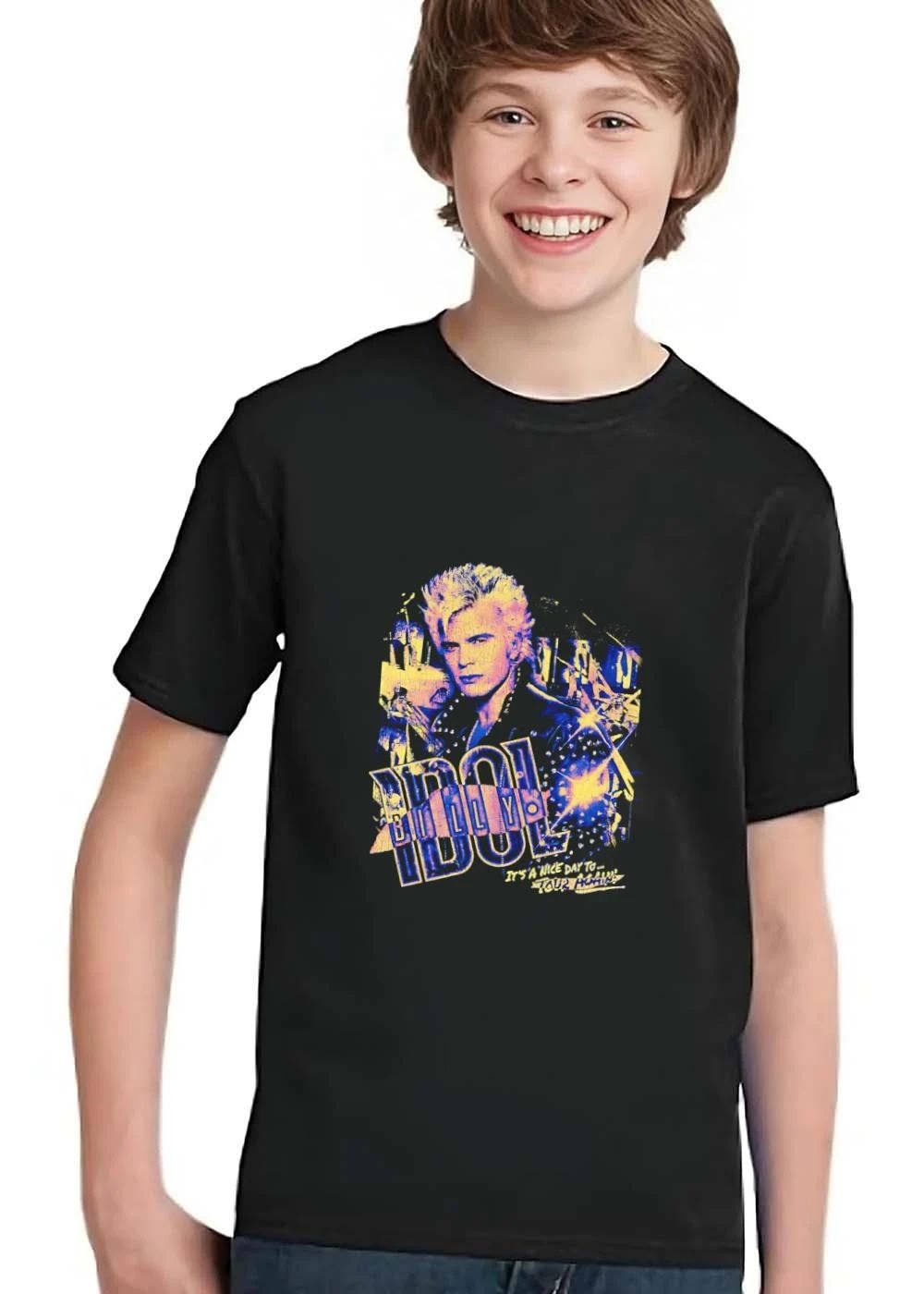 Billy Idol Its A Nice Day To Tour Again Cracked Texture Portrait Distressed shirt