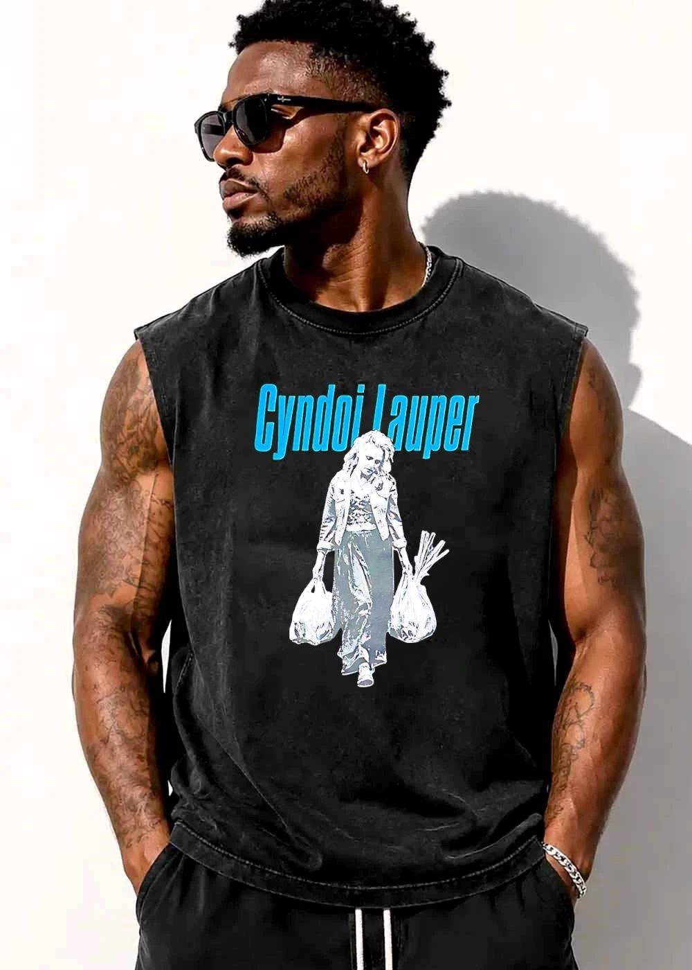 Cyndi Lauper Bootleg Woman Carrying Grocery Bags Vegetables shirt