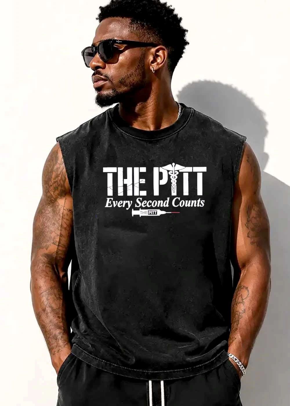The Pitt Every Second Counts Caduceus Symbol Syringe Needle Line Art shirt