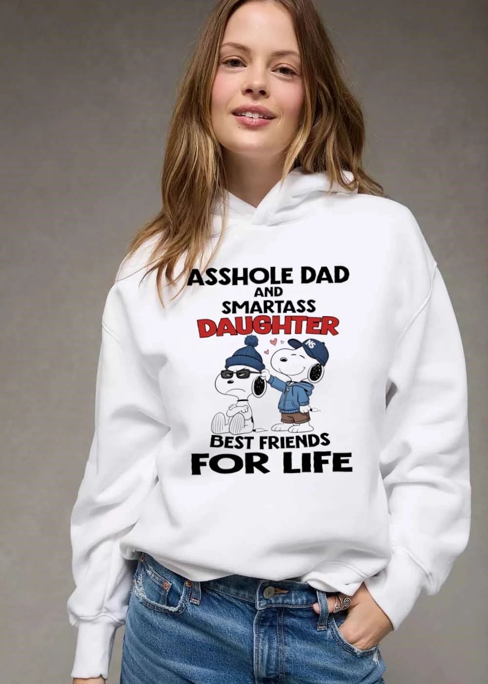 Asshole Dad And Smartass Daughter Friends For Life Cartoon Dogs shirt