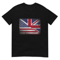 Vintage Half American Half British Flag Great Britain USA T-Shirt