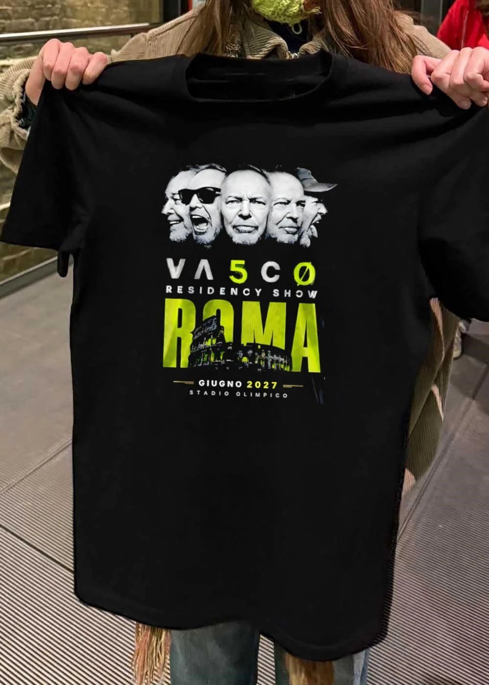 Vasco Residency Show Roma Giugno 2027 Stadio Olimpico Multiple Artist Faces Colosseum Poster shirt