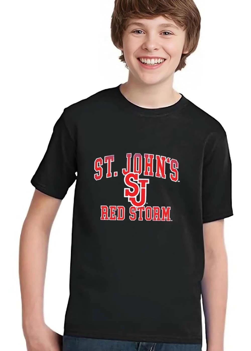 St Johns Red Storm NCAA Arch Lettering Interlocking Monogram Logo shirt