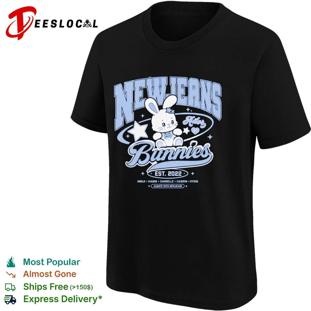 NewJeans Bunnies Est 2022 Minji Hanni Danielle Haerin Hyein Always with NewJeans T-shirt