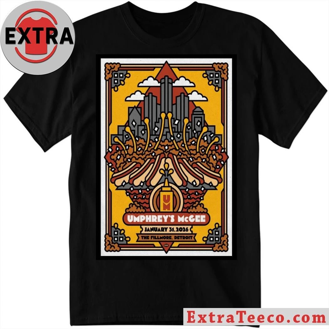 Umphrey’s McGee The Fillmore Detroit January 31 2026 Concert Poster T-Shirt
