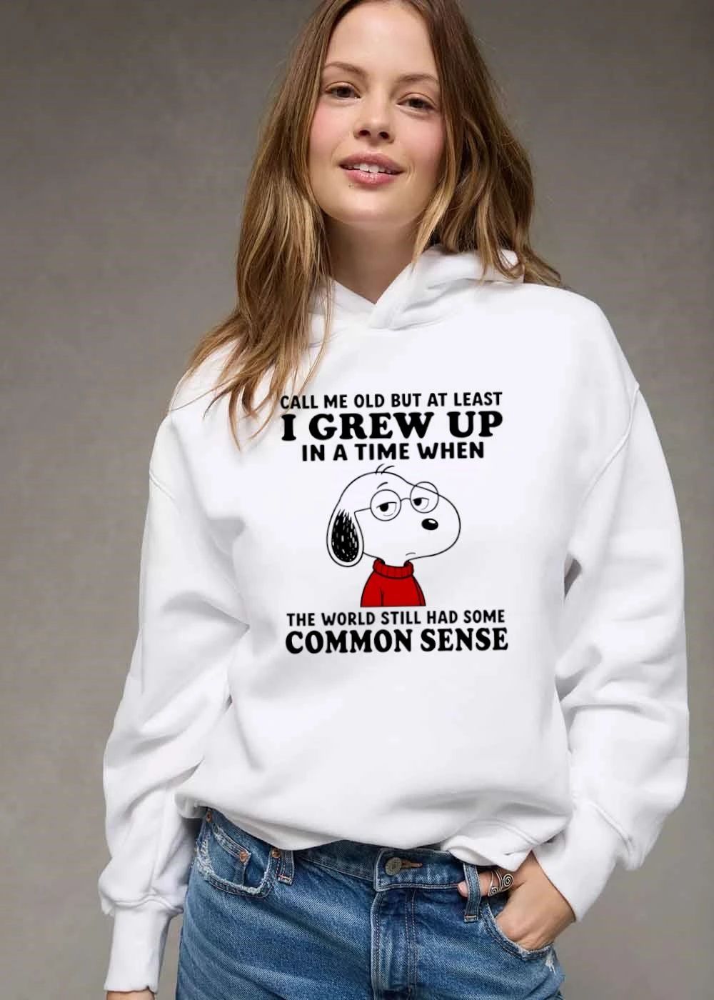 Call Me Old But At Least I Grew Up In A Time When The World Still Had Some Common Sense Cartoon Dog Glasses shirt