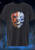 SF 49ers LA Dodgers Split Face Skull T-Shirt