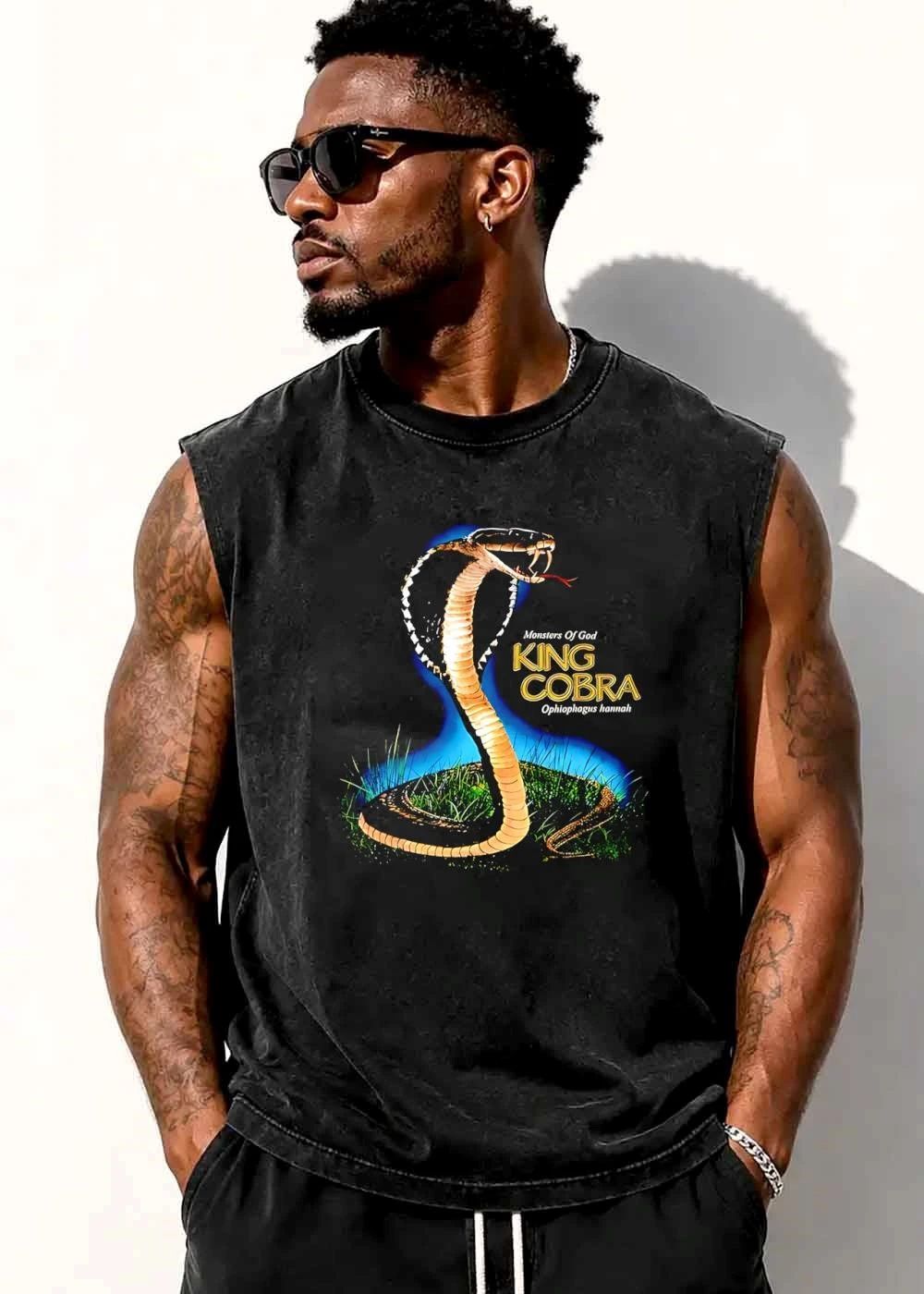Monsters Of God King Cobra Ophiophagus Hannah Hooded Snake Fangs Grass Glow shirt