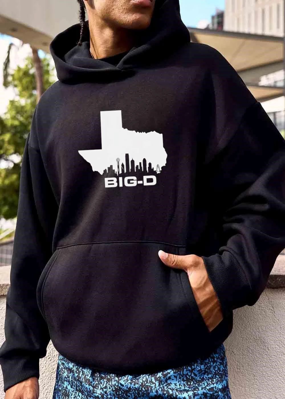 Big D Texas State Map Outline Dallas City Skyline Silhouette shirt