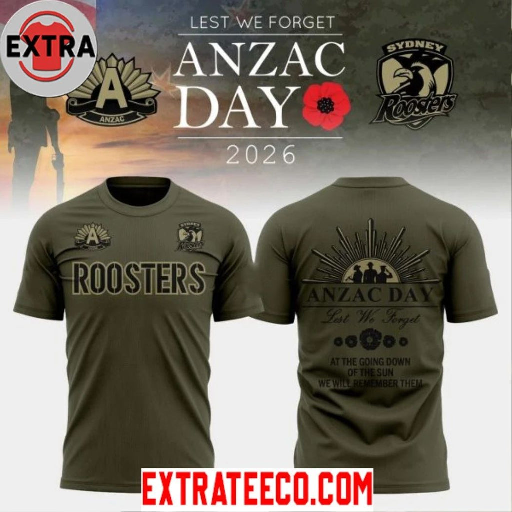 Sydney Roosters Anzac Day 2026 Logo Two Sided Shirt