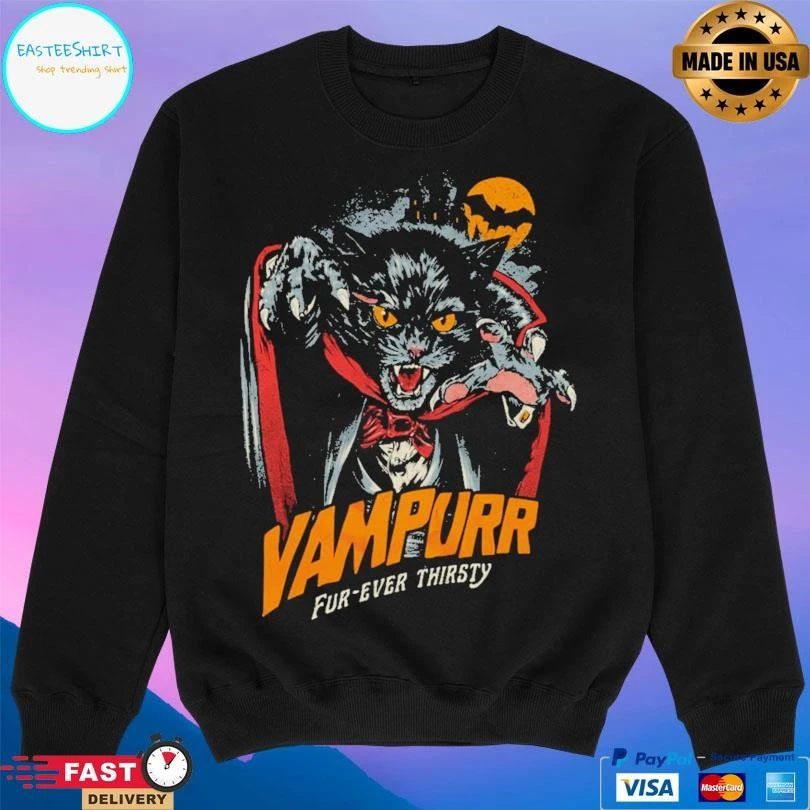 Vampurr Fur-ever Thirsty Dracula Cat T-shirts