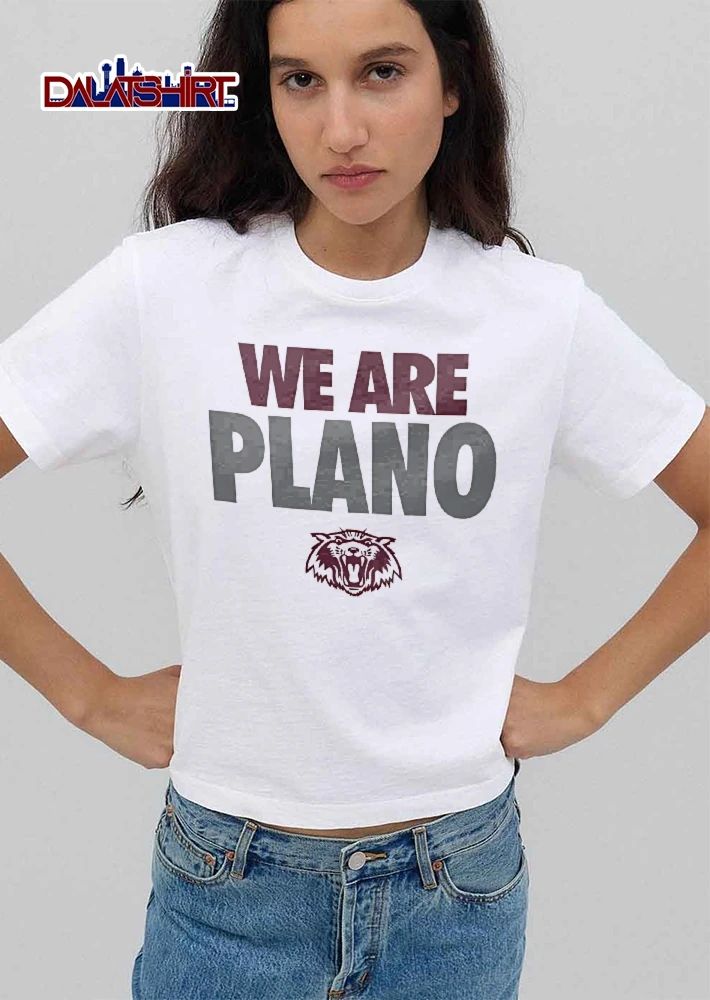We Are Plano Growling Maroon White Wildcat Head Mascot Logo shirt