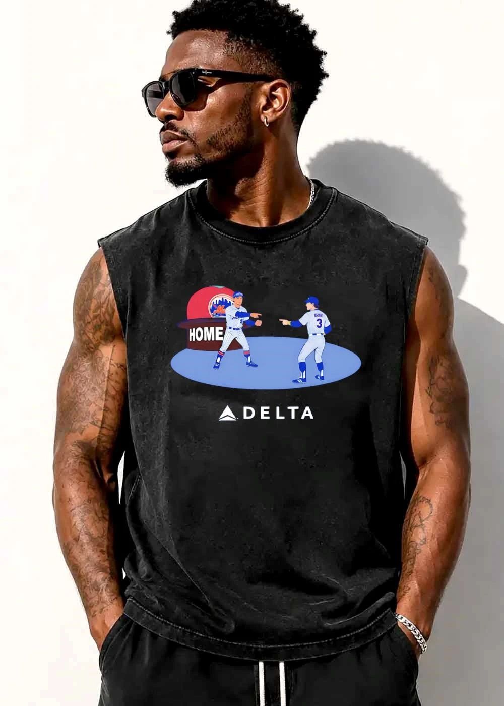 New York Mets MLB Delta Home Cartoon Baseball Players Pointing Meme shirt