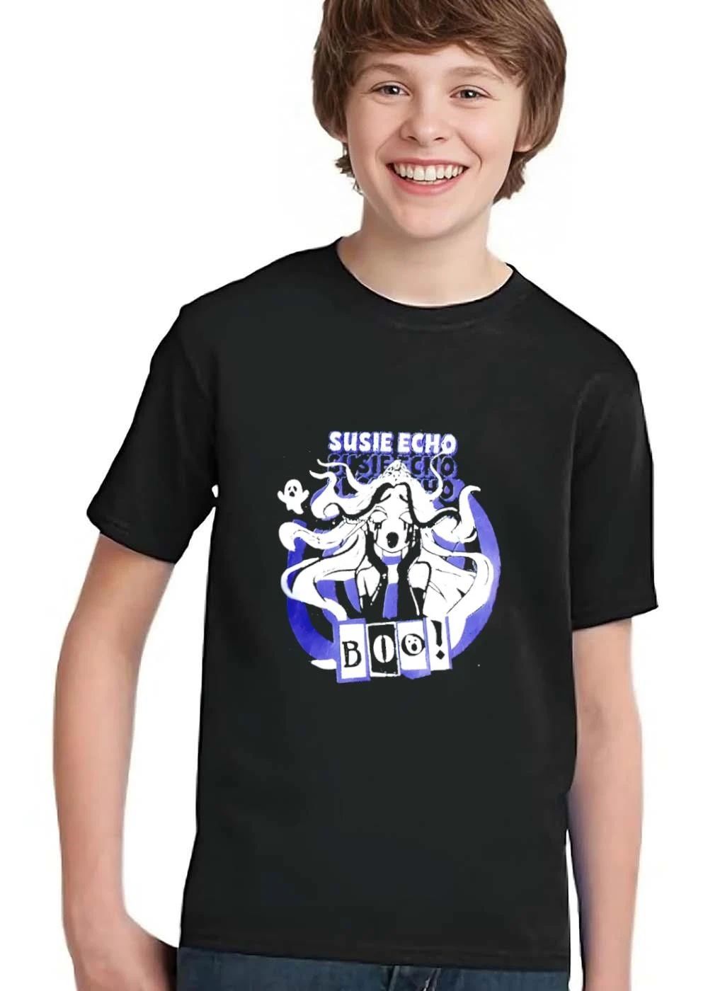Boo Susie Echo Crying Anime Girl Small Ghost Purple Crescent shirt