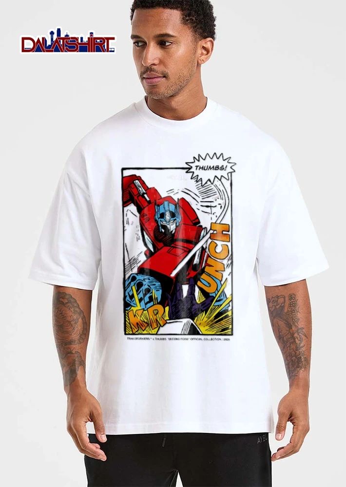Transformers Thumbs Krunch Second Form 2026 Optimus Prime Comic Book Punch shirt