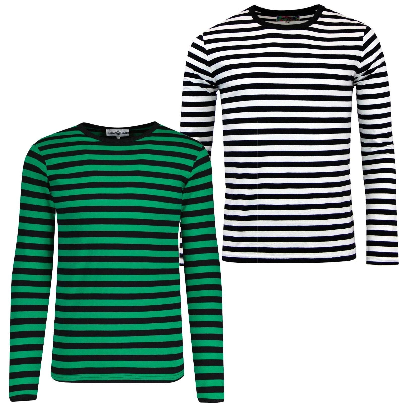 NEW MADCAP MOD RETRO 60s MENS STRIPED T-SHIRT Tee LONG SLEEVE RETROROCKET MC274