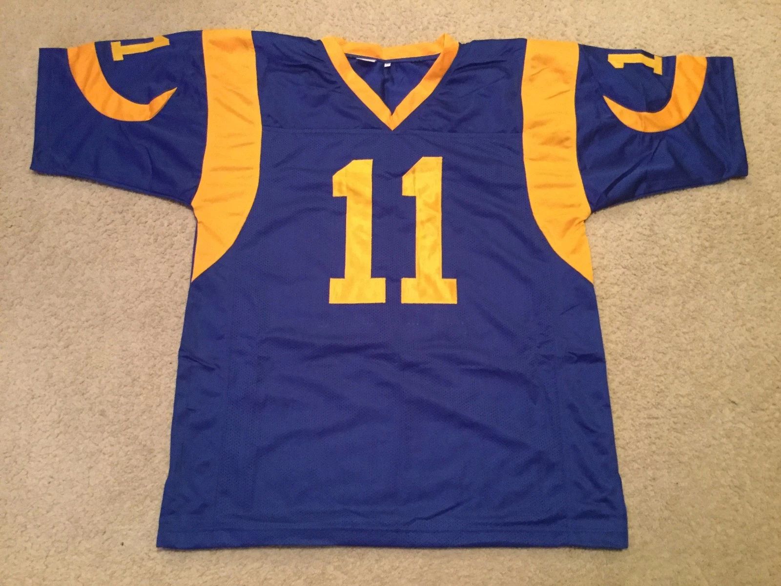 Custom Jim Everett Blue Mesh Football Jersey