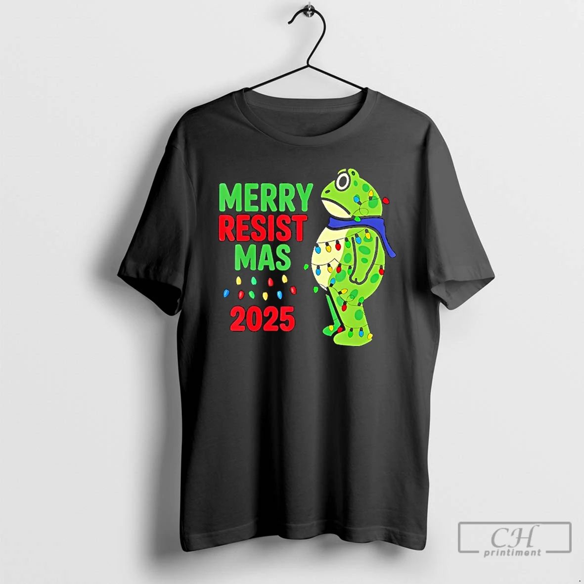 Premium Portland Frog Merry Resistmas 2025 Light T Shirts