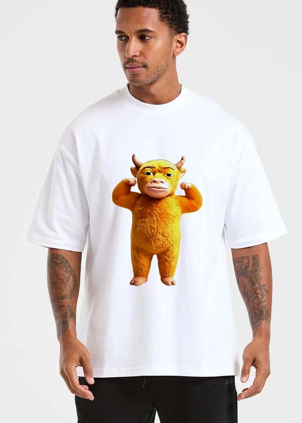 3d Cartoon Golden Furred Horned Bull shirt