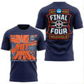 Illinois Fighting Illini 2026 NCAA Men’s Final Four Indianapolis Navy Logo Two Sided Shirt- Top-Rated Gift for College Basketball Lovers