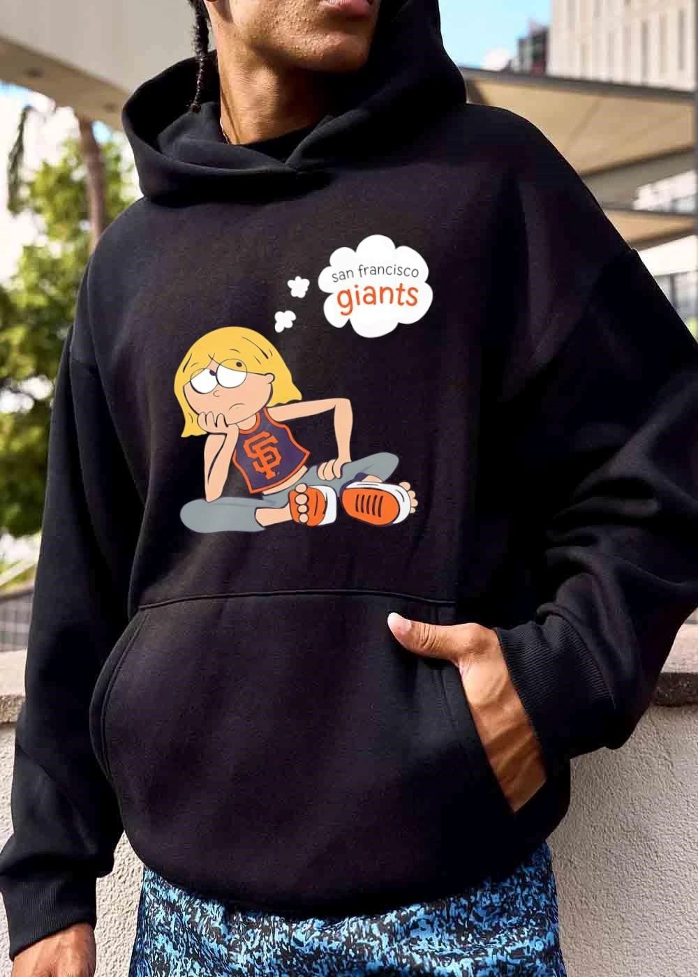 San Francisco Giants MLB Cartoon Blonde Girl Daydreaming Thought Bubble shirt