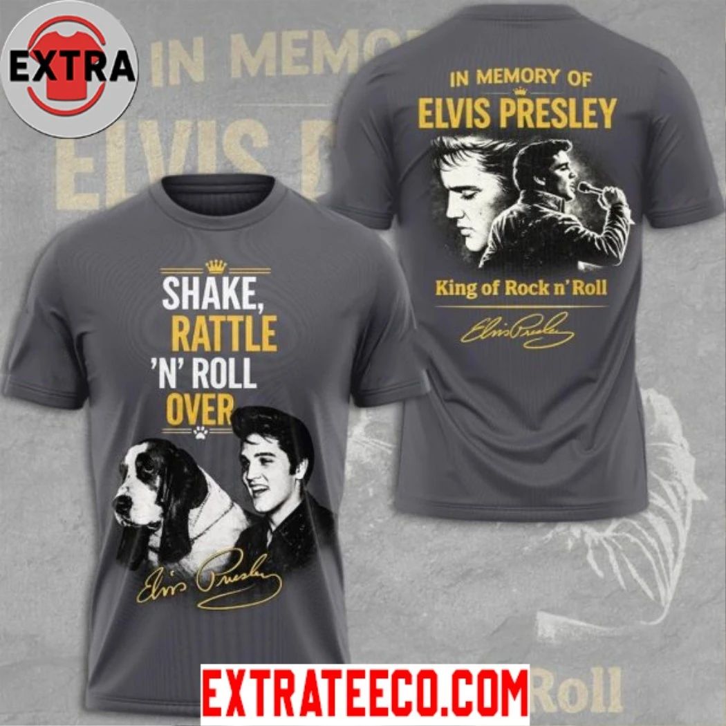 In Memory Of Elvis Presley King Of Rock N’ Roll 2026 Logo Two Sided Shirt