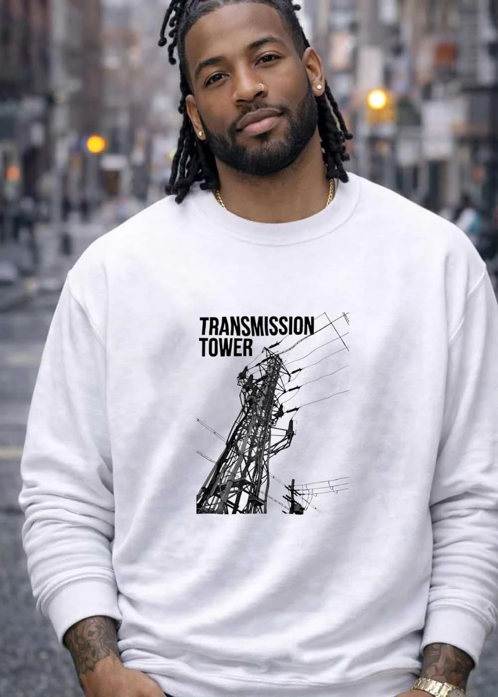 Industrial Electrical Art Transmission Tower T-Shirt