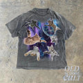 Cats Floating In Galaxy Vintage 90s T-Shirt, Retro Funny T-Shirt Full Size S-3XL
