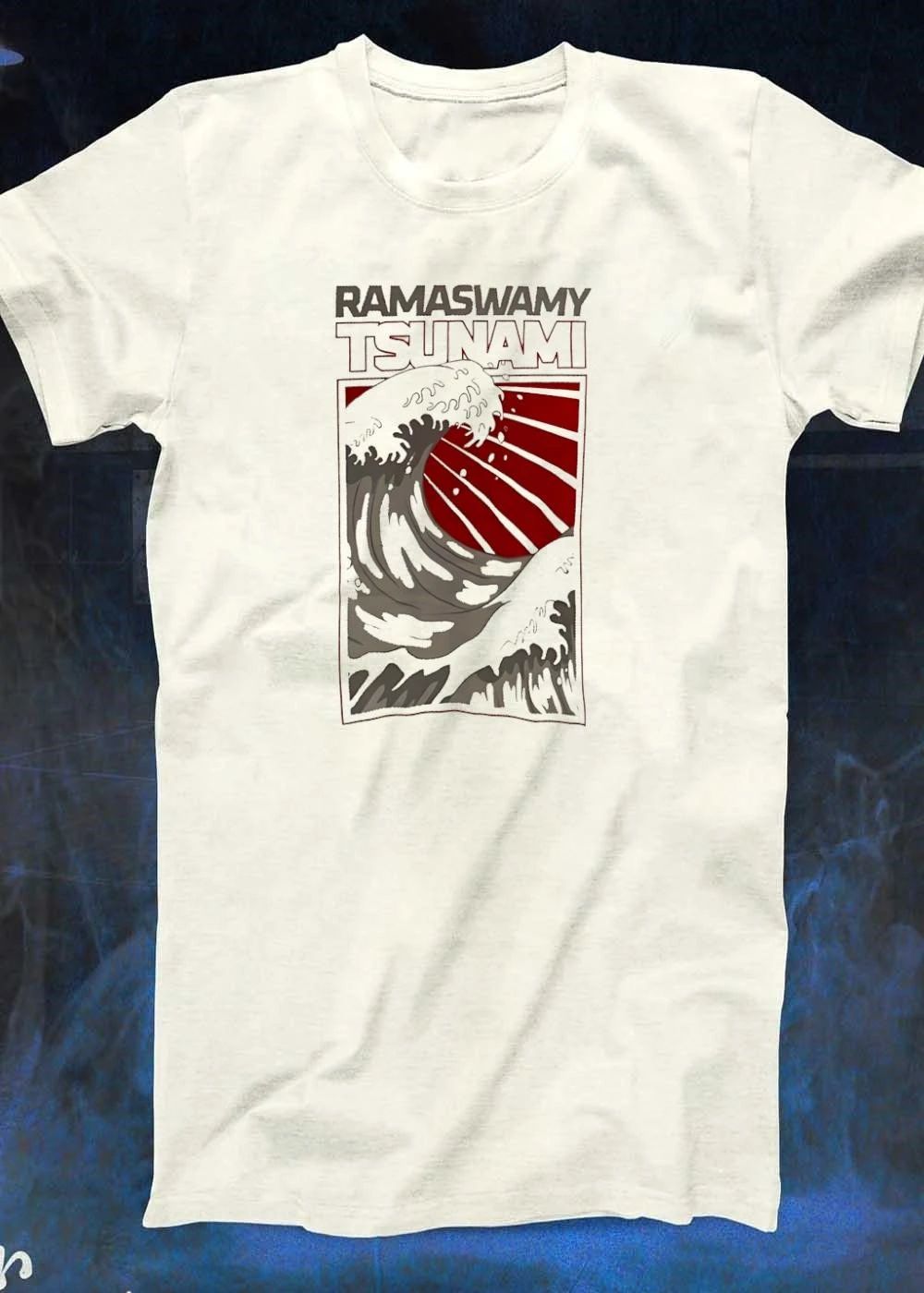 Ramaswamy Tsunami Graphic Print Casual Apparel T-Shirt