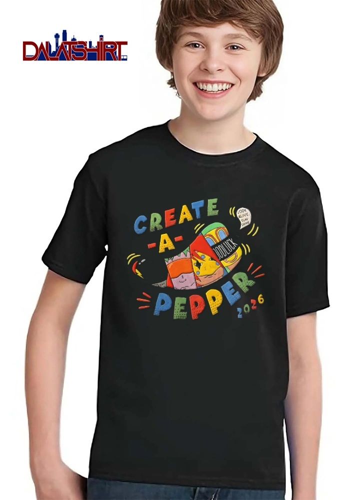 Create A Pepper Look Alive Sunshine Goodluck 2026 Colorful Cartoon Mask Collage shirt