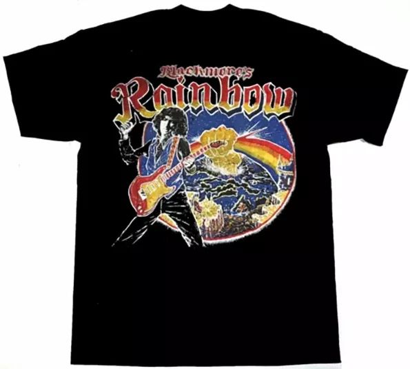Retro Live Concert Rainbow Ritchie Blackmore Shirt Black