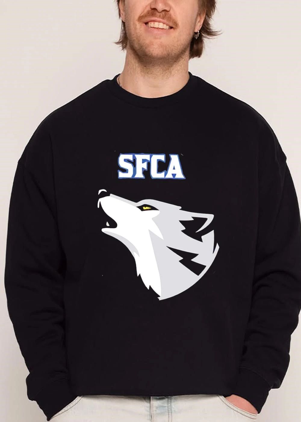 Sfca Howling Grey And White Wolf Head Side Profile Mascot Logo shirt