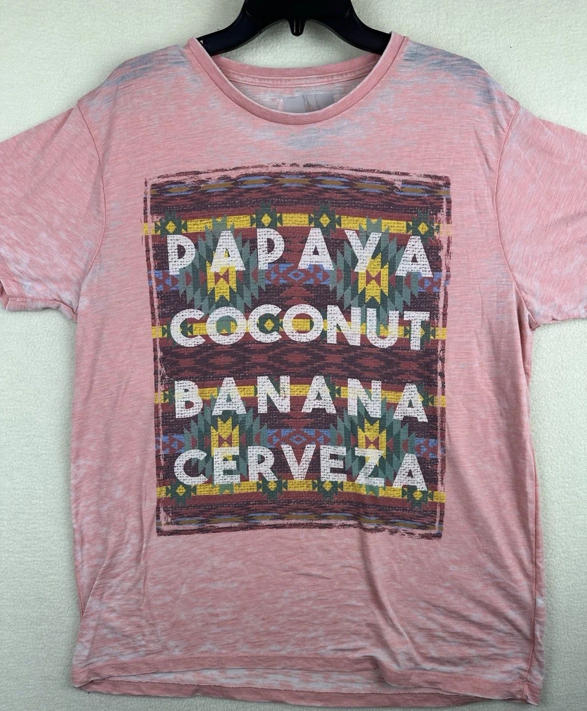 Cedar Wood State Mens T Shirt Size Large Graphic Print Orange Cream Lightweight