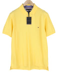 TOMMY HILFIGER Men T-Shirt 2XL Yellow Premium Pique Slim Fit Short Sleeve