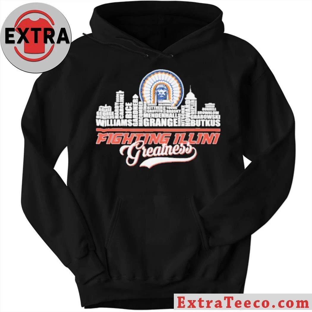 Fighting Illini Greatness University of Illinois Legends Typography Logo Shirt
