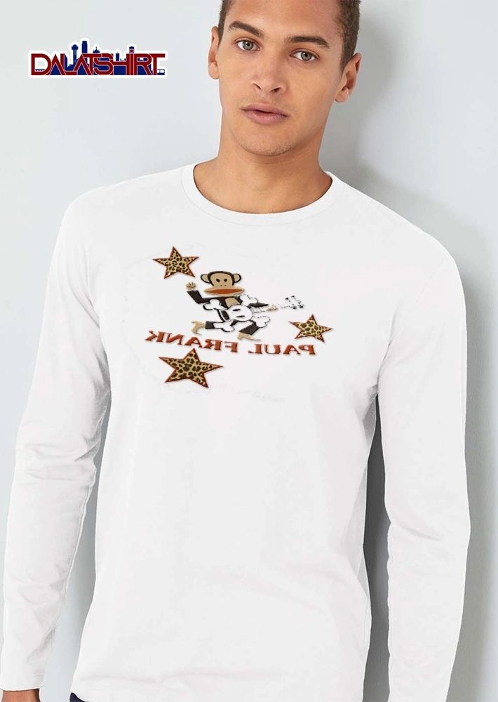 Paul Frank Cartoon Monkey Playing Guitar Leopard Stars shirt