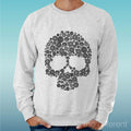 Felpa Man Light Sweater Light Grey " Skull Buttons "