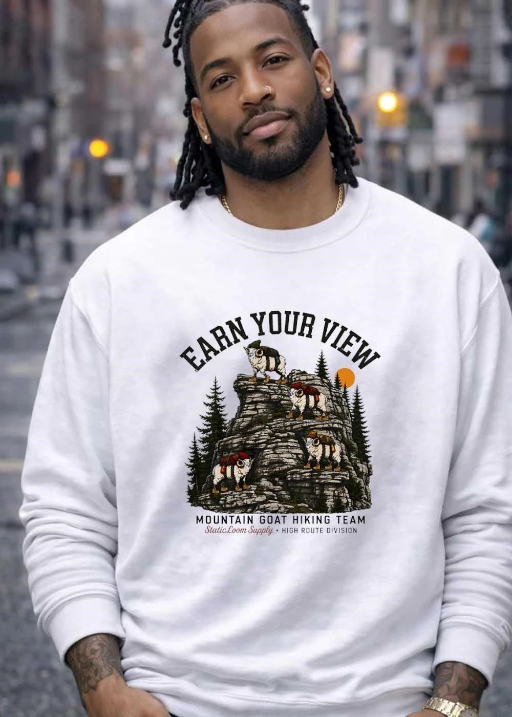 Staticloom Supply Earn Your View High Route Division Hiking Team Shirt