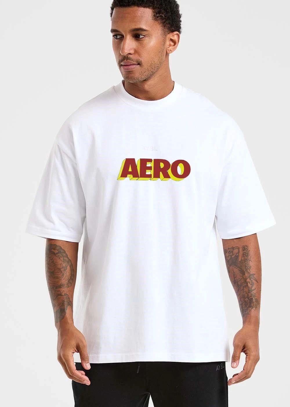 Aero Red Front Yellow Depth Black Outlines 3d Block Lettering Pop Art shirt