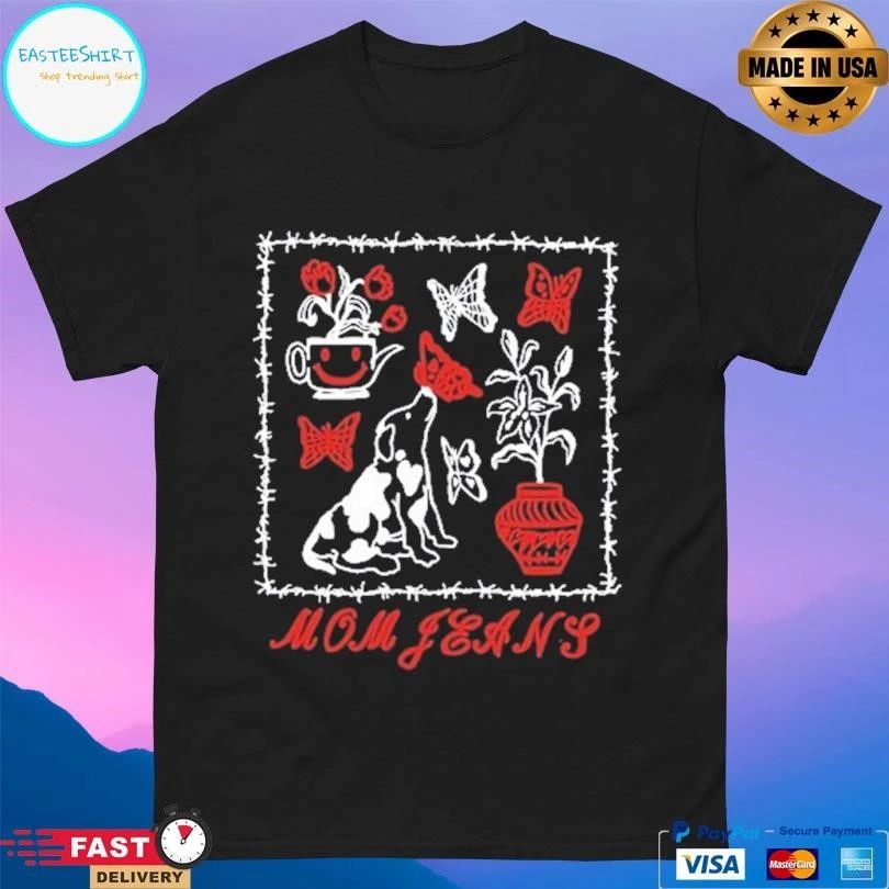 Mom Jeans Butterfly Puppy T-shirts