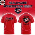 Original Carolina Hurricanes Healthcare Appreciation 2026 Night Red Logo Two Sided Shirt