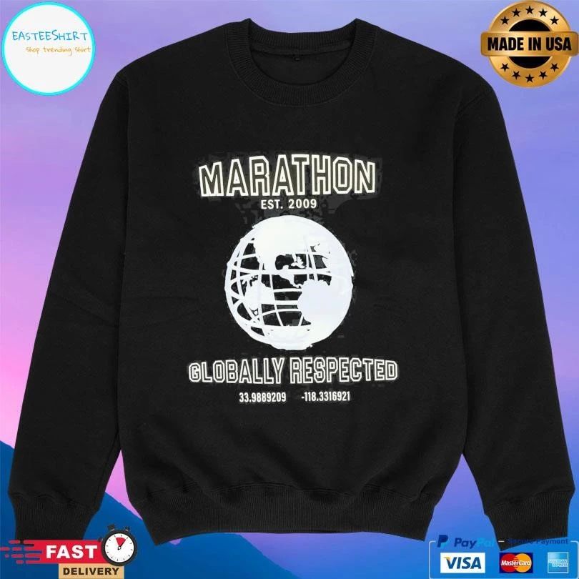 Marathon Globally Respected Est 2009 T-shirts