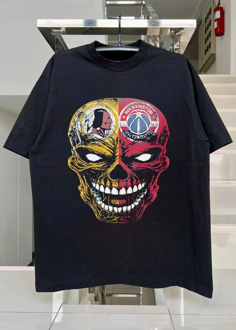 Washington DC Skull Redskins Wizards T-Shirt