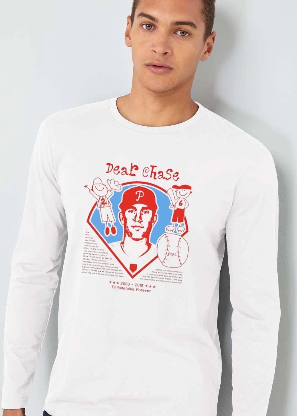 Philadelphia Phillies MLB Dear Chase Forever Mac 2003 2015 Stylized Red Player Portrait Baseball shirt