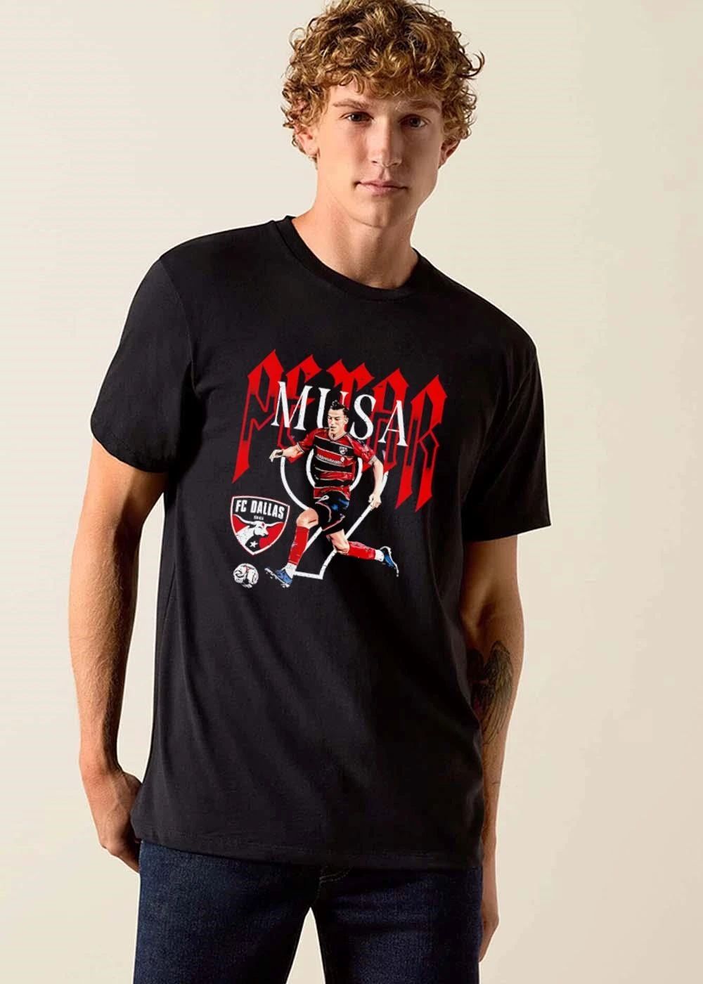 Fc Dallas Petar Musa 96 Soccer Player Dribbling Ball Crest shirt