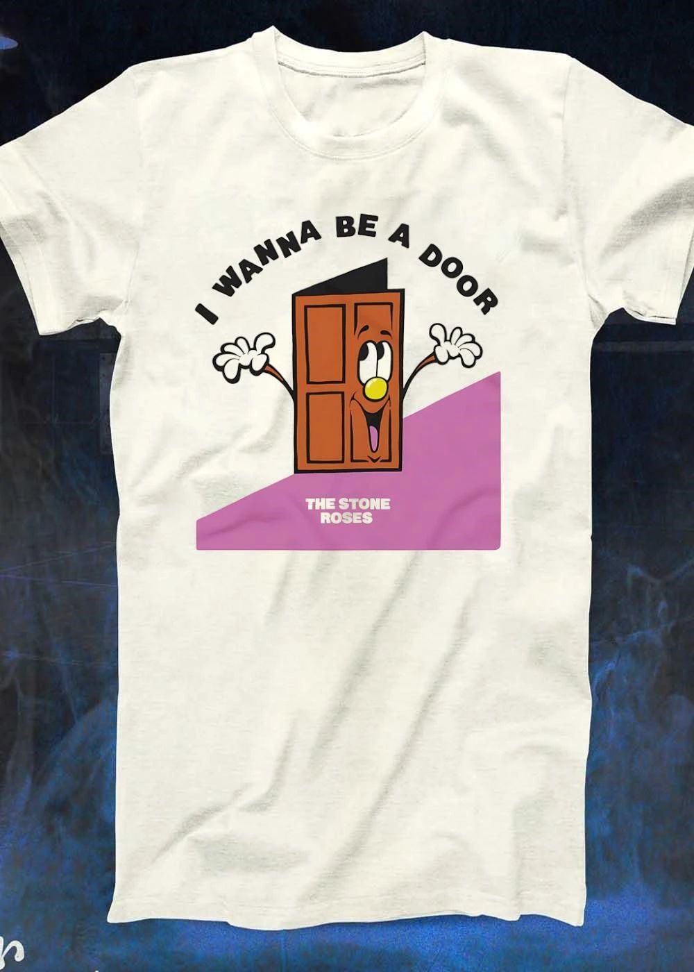 The Stone Roses I Wanna Be A Door Cartoon Smiling Character Yellow Nose Waving Hands shirt