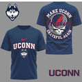 UConn Huskies Grateful Dead Style Logo Performance Logo Two Sided T-Shirt
