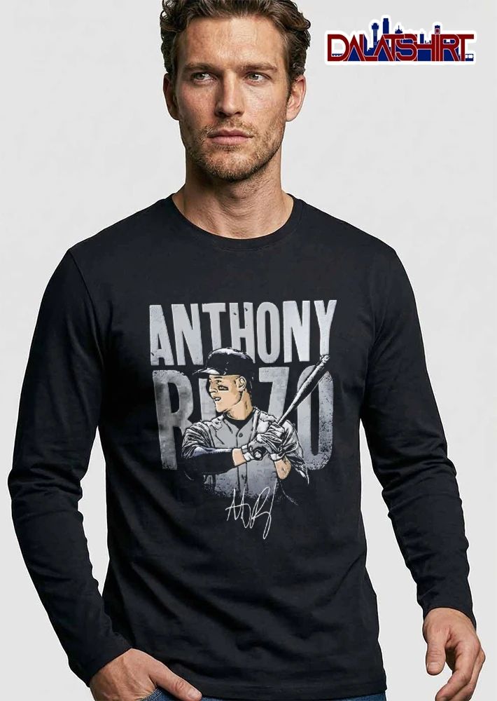 Anthony Rizzo MLB Baseball Player Holding Bat Signature Grunge Typography shirt