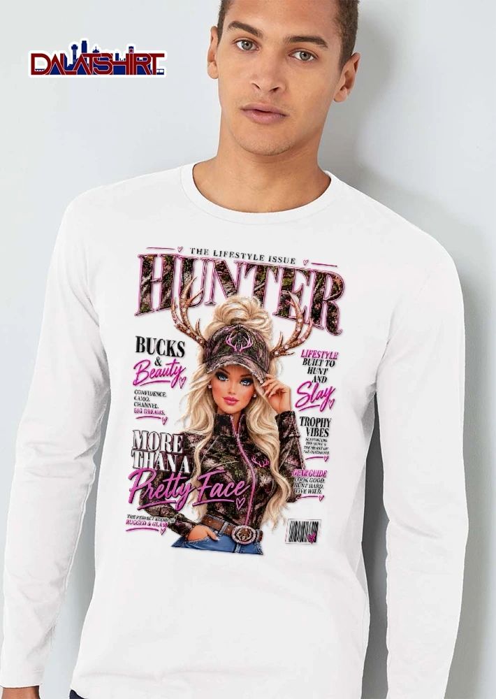 Hunter The Lifestyle Issue Bucks And Beauty More Than A Pretty Face Glam Doll Camo Deer Antlers Magazine Cover shirt