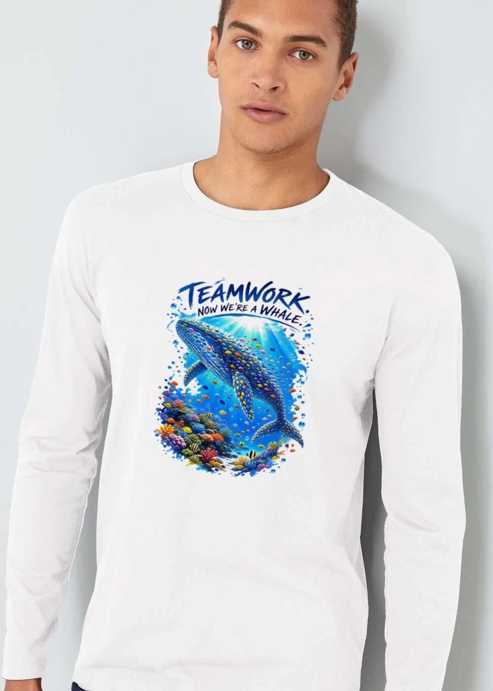 Teamwork Now Were A Whale School Of Colorful Fish Swimming Coral Reef shirt